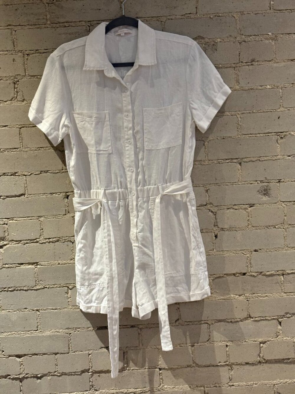 White Linen Romper